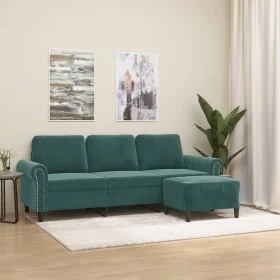 3-seater sofa with dark green velvet stool 180 cm by , Sofas - Ref: Foro24-3201217, Price: 353,62 €, Discount: %