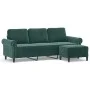 3-seater sofa with dark green velvet stool 180 cm by , Sofas - Ref: Foro24-3201217, Price: 353,95 €, Discount: %