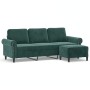 3-Sitzer-Sofa mit dunkelgrünem Samthocker 180 cm von , Sofas - Ref: Foro24-3201217, Preis: 366,85 €, Rabatt: %