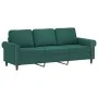 Sofá de 3 plazas con taburete de terciopelo verde oscuro 180 cm de , Sofás - Ref: Foro24-3201217, Precio: 354,17 €, Descuento: %