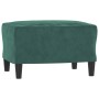 3-Sitzer-Sofa mit dunkelgrünem Samthocker 180 cm von , Sofas - Ref: Foro24-3201217, Preis: 366,85 €, Rabatt: %