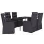 Juego de comedor de jardín 7 piezas con cojines negro de , Conjuntos de jardín - Ref: Foro24-3099503, Precio: 1,00 €