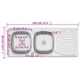 Fregadero de cocina doble seno acero inoxidable 1200x500x155 mm