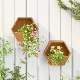 Wall planters 2 pcs rusty corten steel 30x10x25 cm by , Pots and planters - Ref: Foro24-823684, Price: 34,99 €, Discount: %