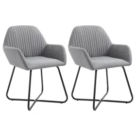 Drehbare Esszimmerstühle, 2 Einheiten, hellgrauer Stoff von vidaXL, Essstühle - Ref: Foro24-249807, Preis: 161,95 €, Rabatt: %