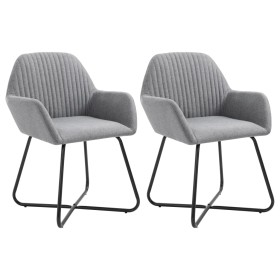 Drehbare Esszimmerstühle, 2 Einheiten, hellgrauer Stoff von vidaXL, Essstühle - Ref: Foro24-249807, Preis: 161,56 €, Rabatt: %