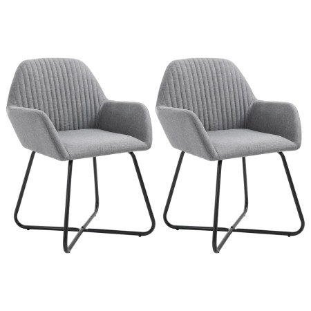 Drehbare Esszimmerstühle, 2 Einheiten, hellgrauer Stoff von vidaXL, Essstühle - Ref: Foro24-249807, Preis: 161,56 €, Rabatt: %