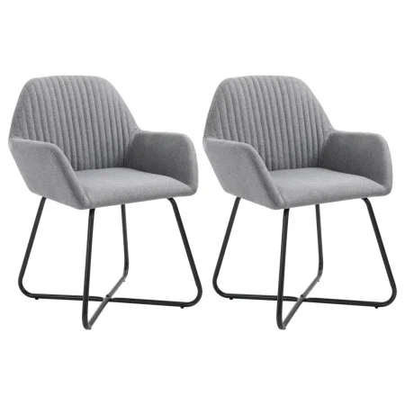 Sillas de comedor giratorias 2 unidades tela gris claro de vidaXL, Sillas de comedor - Ref: Foro24-249807, Precio: 161,93 €, ...