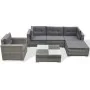 6-teiliges Gartensofa-Set und graue synthetische Rattankissen von , Gartensets - Ref: Foro24-42105, Preis: 579,01 €, Rabatt: %