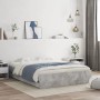 Concrete gray engineered wood bed with drawers 140x190 cm by , Beds and slatted bases - Ref: Foro24-3207304, Price: 200,29 €,...