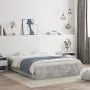 Concrete gray engineered wood bed with drawers 140x190 cm by , Beds and slatted bases - Ref: Foro24-3207304, Price: 196,93 €,...