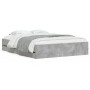 Concrete gray engineered wood bed with drawers 140x190 cm by , Beds and slatted bases - Ref: Foro24-3207304, Price: 200,29 €,...