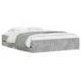 Concrete gray engineered wood bed with drawers 140x190 cm by , Beds and slatted bases - Ref: Foro24-3207304, Price: 196,93 €,...