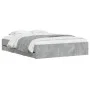 Concrete gray engineered wood bed with drawers 140x190 cm by , Beds and slatted bases - Ref: Foro24-3207304, Price: 196,93 €,...