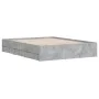 Concrete gray engineered wood bed with drawers 140x190 cm by , Beds and slatted bases - Ref: Foro24-3207304, Price: 196,93 €,...