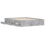 Concrete gray engineered wood bed with drawers 140x190 cm by , Beds and slatted bases - Ref: Foro24-3207304, Price: 200,29 €,...