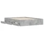 Concrete gray engineered wood bed with drawers 140x190 cm by , Beds and slatted bases - Ref: Foro24-3207304, Price: 196,93 €,...