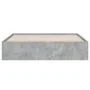 Concrete gray engineered wood bed with drawers 140x190 cm by , Beds and slatted bases - Ref: Foro24-3207304, Price: 196,93 €,...