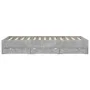 Concrete gray engineered wood bed with drawers 140x190 cm by , Beds and slatted bases - Ref: Foro24-3207304, Price: 196,93 €,...