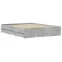 Concrete gray engineered wood bed with drawers 140x190 cm by , Beds and slatted bases - Ref: Foro24-3207304, Price: 196,93 €,...