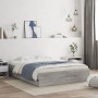 Cama con cajones madera ingeniería gris Sonoma 140x190 cm de , Camas y somieres - Ref: Foro24-3207306, Precio: 190,55 €