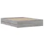 Sonoma-graues Holzwerkstoffbett mit Schubladen 140 x 190 cm von , Betten und Lattenroste - Ref: Foro24-3207306, Preis: 187,77...