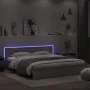 Estructura de cama cabecero y luces LED gris Sonoma 180x200 cm de , Camas y somieres - Ref: Foro24-3207593, Precio: 208,97 €,...