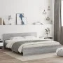 Sonoma gray headboard bed frame and LED lights 180x200 cm by , Beds and slatted bases - Ref: Foro24-3207593, Price: 208,99 €,...