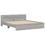 Sonoma gray headboard bed frame and LED lights 180x200 cm by , Beds and slatted bases - Ref: Foro24-3207593, Price: 213,19 €,...