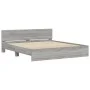 Sonoma gray headboard bed frame and LED lights 180x200 cm by , Beds and slatted bases - Ref: Foro24-3207593, Price: 208,99 €,...
