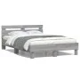Sonoma gray headboard bed frame and LED lights 120x200 cm by , Beds and slatted bases - Ref: Foro24-3207558, Price: 159,43 €,...