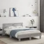 Sonoma gray headboard bed frame and LED lights 120x200 cm by , Beds and slatted bases - Ref: Foro24-3207558, Price: 159,43 €,...