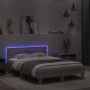 Sonoma gray headboard bed frame and LED lights 120x200 cm by , Beds and slatted bases - Ref: Foro24-3207558, Price: 162,10 €,...