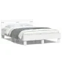 Bed frame with headboard and white LED lights 120x200 cm by , Beds and slatted bases - Ref: Foro24-3207553, Price: 192,01 €, ...