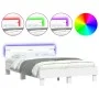 Bed frame with headboard and white LED lights 120x200 cm by , Beds and slatted bases - Ref: Foro24-3207553, Price: 192,01 €, ...