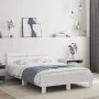 Bed frame with headboard and white LED lights 120x200 cm by , Beds and slatted bases - Ref: Foro24-3207553, Price: 192,01 €, ...