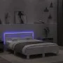 Bed frame with headboard and white LED lights 120x200 cm by , Beds and slatted bases - Ref: Foro24-3207553, Price: 192,01 €, ...