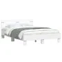 Bed frame with headboard and white LED lights 120x200 cm by , Beds and slatted bases - Ref: Foro24-3207553, Price: 192,01 €, ...