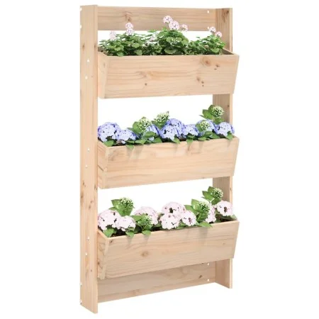 Wall planter 3 levels solid pine wood 60x18.5x110 cm by , Pots and planters - Ref: Foro24-825114, Price: 68,99 €, Discount: %