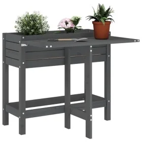 Planter with folding lid solid gray pine wood by , Pots and planters - Ref: Foro24-825123, Price: 97,04 €, Discount: %