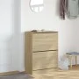 Schuhschrank mit 2 klappbaren Schubladen aus Sonoma-Eiche 80x42x108 cm von , Schuhregale und Schuhorganisatoren - Ref: Foro24...