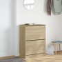 Shoe cabinet with 2 folding Sonoma oak drawers 80x42x108 cm by , Shoe racks and shoe organizers - Ref: Foro24-3214401, Price:...
