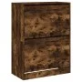 Shoe cabinet with 2 folding smoked oak drawers 80x42x108 cm by , Shoe racks and shoe organizers - Ref: Foro24-3214403, Price:...
