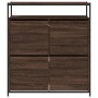 Schuhschrank mit 4 Klappschubladen Eiche braun 100x34x112 cm von , Schuhregale und Schuhorganisatoren - Ref: Foro24-3214417, ...