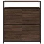 Shoe cabinet with 4 folding drawers oak brown 100x34x112 cm by , Shoe racks and shoe organizers - Ref: Foro24-3214417, Price:...