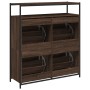 Schuhschrank mit 4 Klappschubladen Eiche braun 100x34x112 cm von , Schuhregale und Schuhorganisatoren - Ref: Foro24-3214417, ...