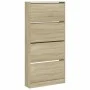 Shoe cabinet with 4 folding Sonoma oak drawers 80x21x163.5 cm by , Shoe racks and shoe organizers - Ref: Foro24-3214366, Pric...