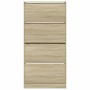 Shoe cabinet with 4 folding Sonoma oak drawers 80x21x163.5 cm by , Shoe racks and shoe organizers - Ref: Foro24-3214366, Pric...