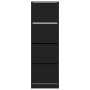 Shoe cabinet with 4 folding drawers black 60x34x187.5 cm by , Shoe racks and shoe organizers - Ref: Foro24-3214372, Price: 14...