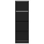Shoe cabinet with 4 folding drawers black 60x34x187.5 cm by , Shoe racks and shoe organizers - Ref: Foro24-3214372, Price: 14...